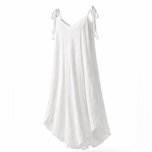 Ipeki Organik White 100% Cotton Boho Maxi Dress One Size NWT